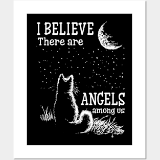 I Believe There Are Angels Among Us Cat Posters and Art